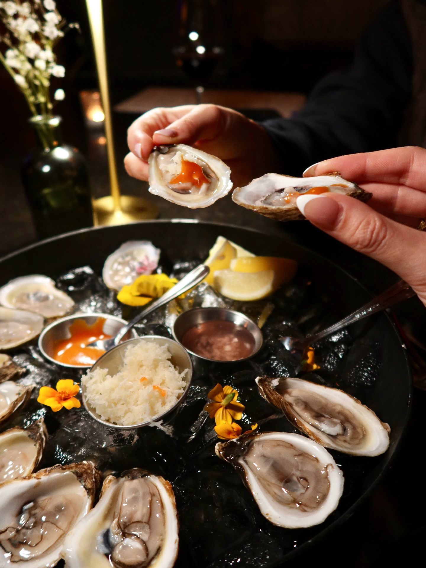 Lobster pasta with wide ribbons at Somewhere Dine Bar