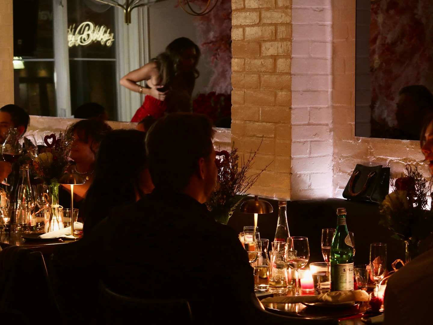 Group dining setup at Somewhere Dine Bar